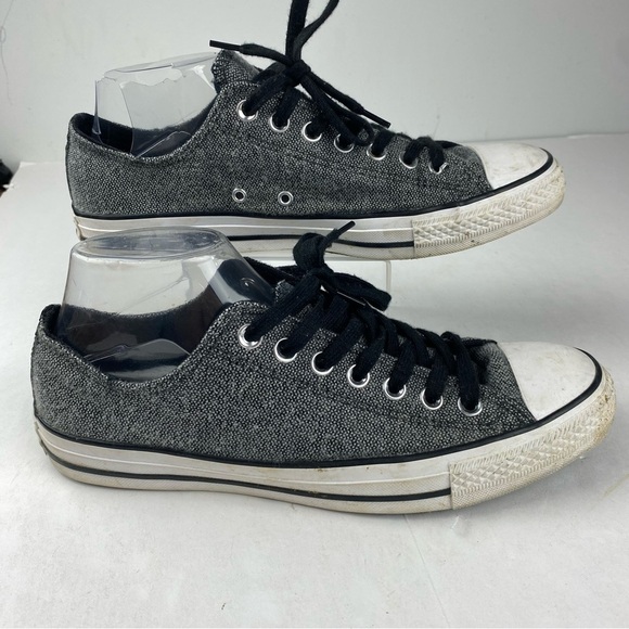 Converse Womens 11 Chuck Taylor All Star Gray Linen Double Tongue Sneakers - Picture 1 of 6